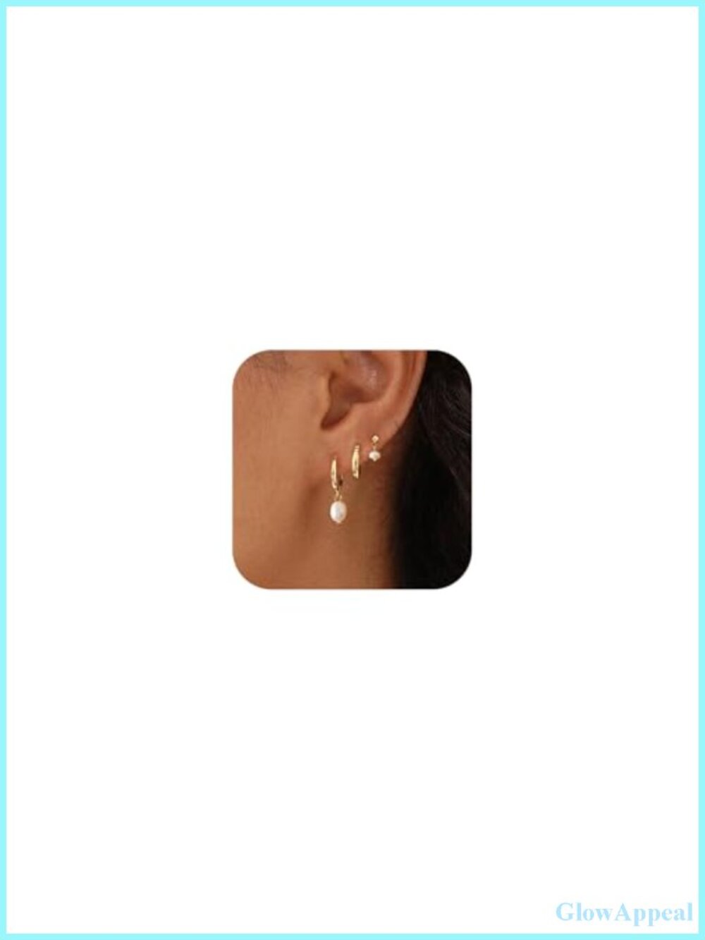 Dainty Gold Plated Earring Stack Set for Women Hypoallergenic Hoop Stud Chain